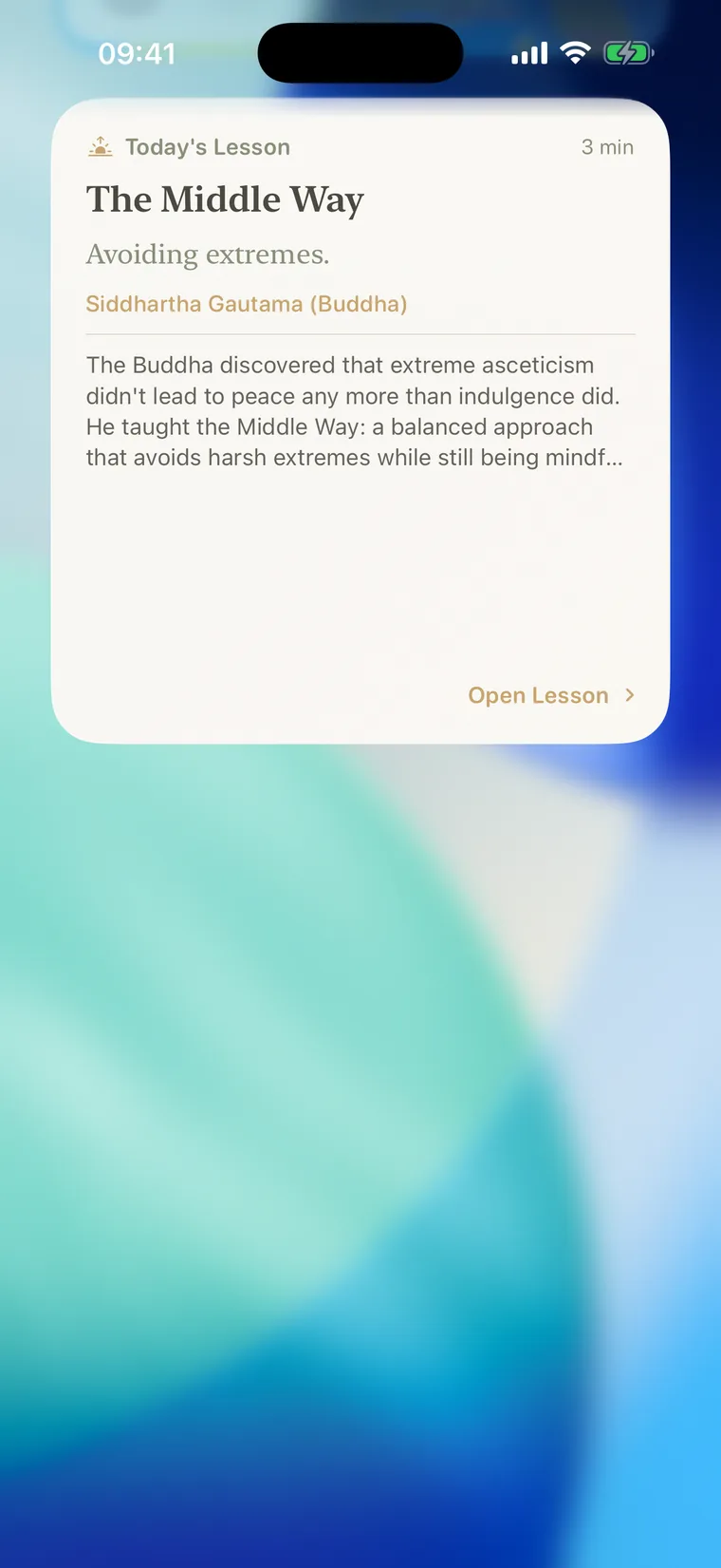 The Roots widget on an iPhone home screen